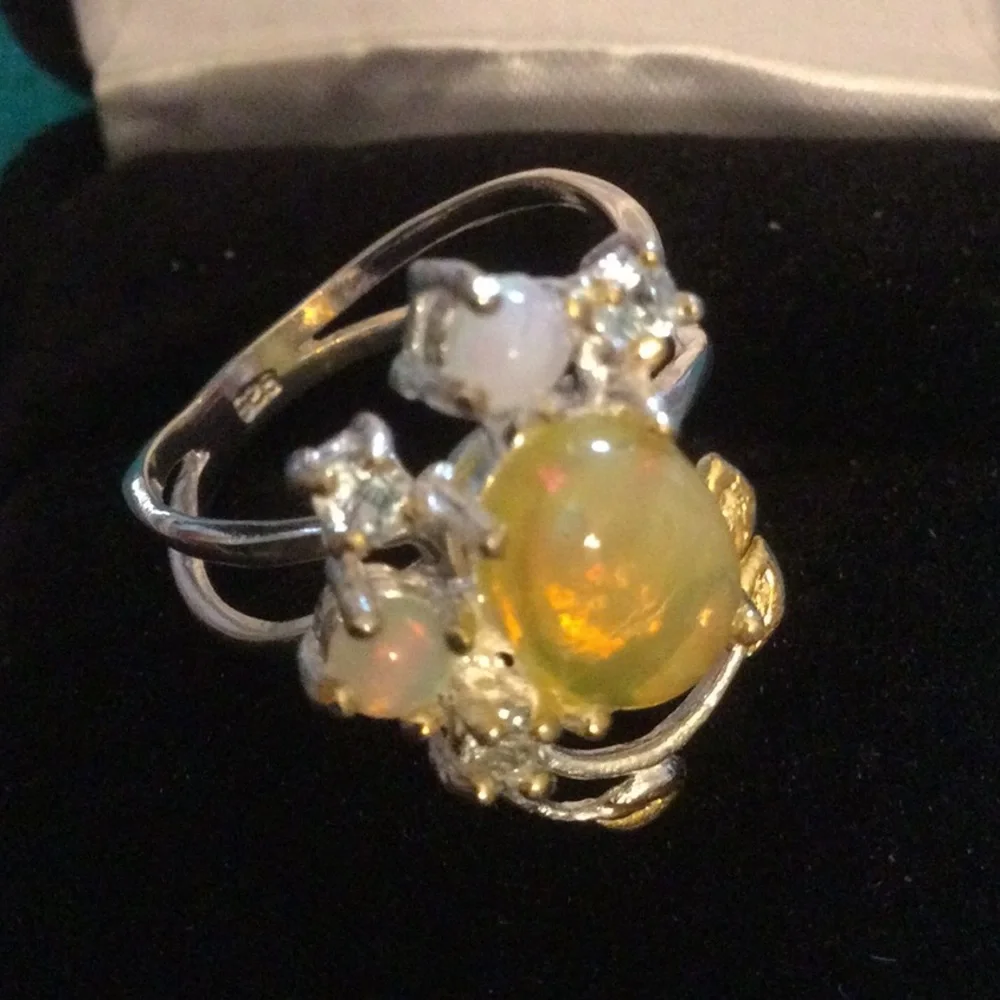 SPECIAL BUY GENUINE OPAL RING 10mm by 8mm  Ring - Picture 8 of 12